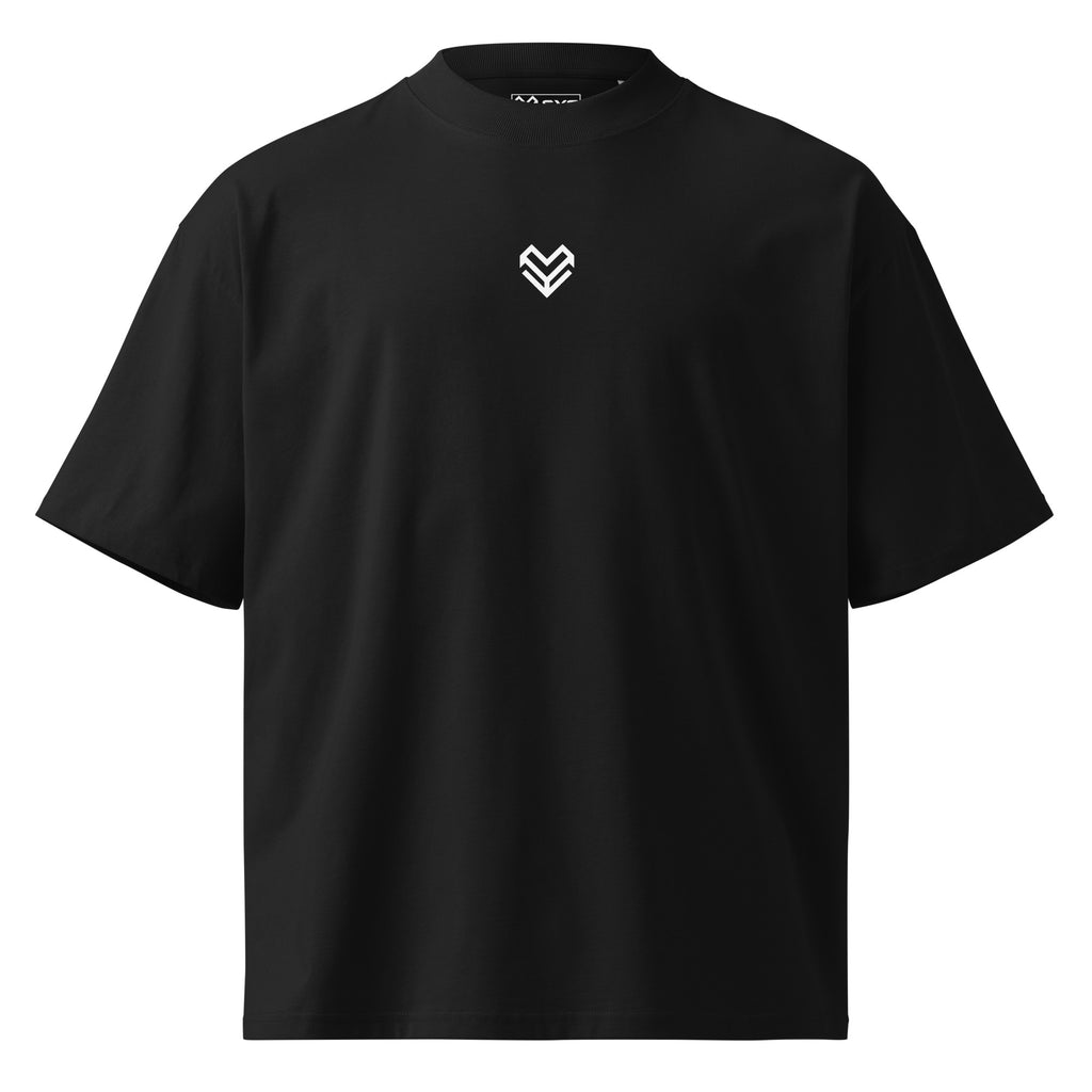 SYSTOLIC RECORDS hard techno oversized t-shirt black front — schranz streetwear Madrid

