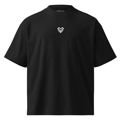 SYSTOLIC RECORDS hard techno oversized t-shirt black front — schranz streetwear Madrid
